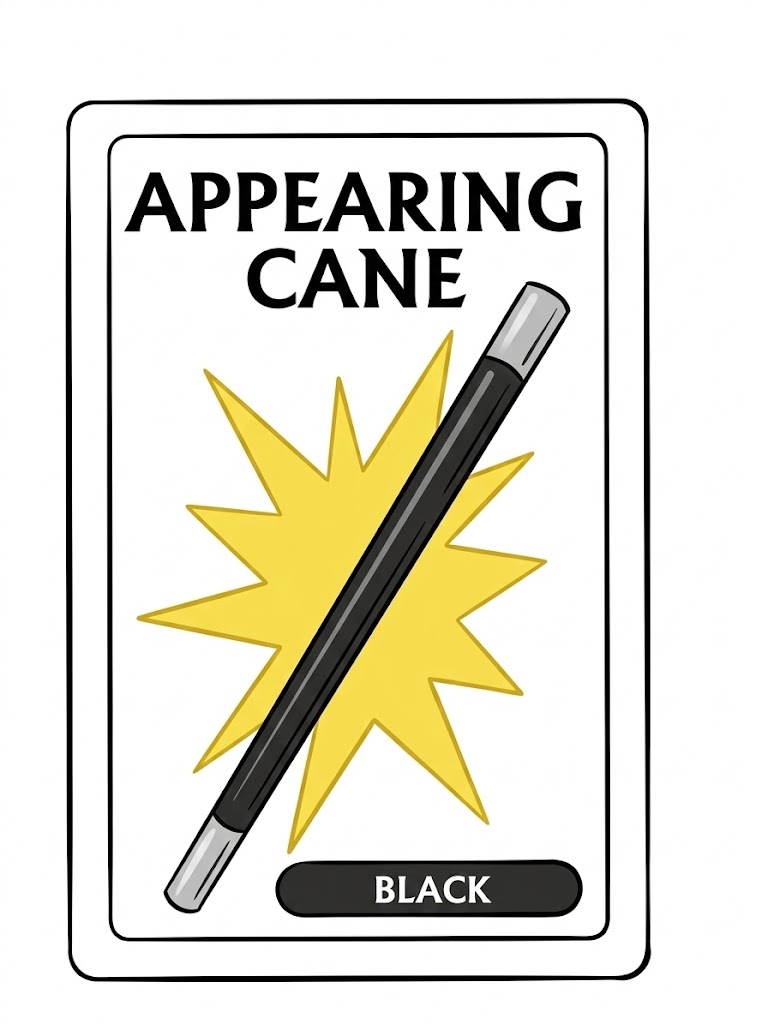 Bastón aparición negro (appearing cane) 1 Bastón aparición de plástico negro