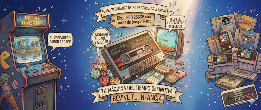 Revive tu infancia en un solo Disco Retro SSD con miles de Juegos Arcade listos para jugar 1 Cassette Columna I